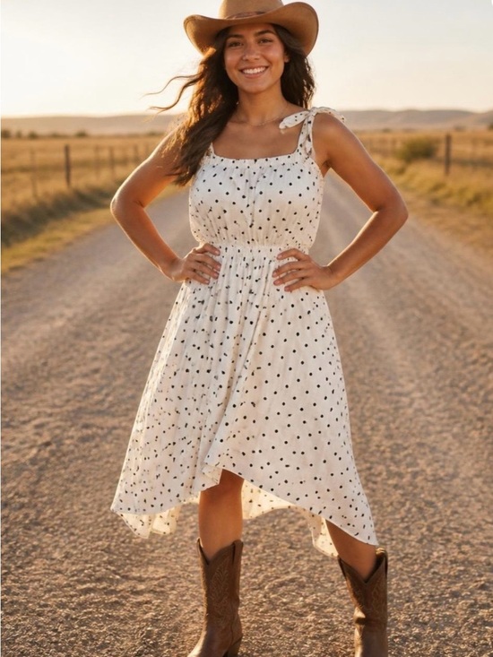 Lilly Pilly Dresses & Skirts - Lilly Pilly Women’s White Polka Dot Sundress size S NWT